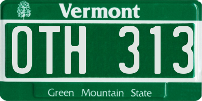VT license plate OTH313