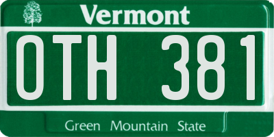 VT license plate OTH381