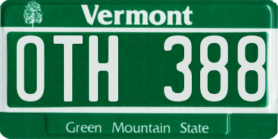 VT license plate OTH388