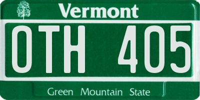 VT license plate OTH405