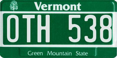 VT license plate OTH538