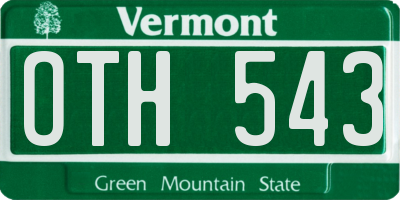VT license plate OTH543