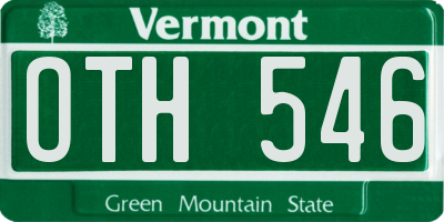 VT license plate OTH546