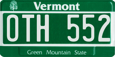VT license plate OTH552