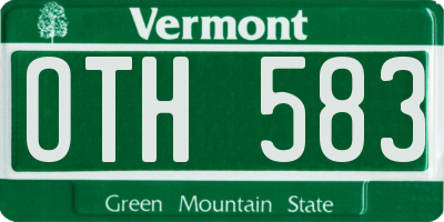 VT license plate OTH583
