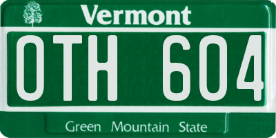 VT license plate OTH604