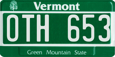 VT license plate OTH653