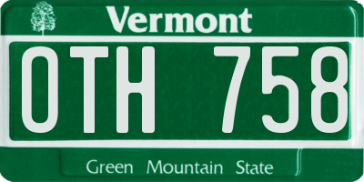 VT license plate OTH758