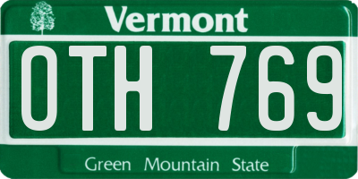 VT license plate OTH769