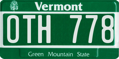 VT license plate OTH778