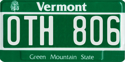 VT license plate OTH806