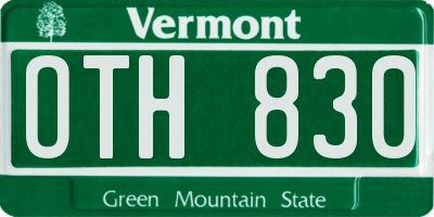 VT license plate OTH830