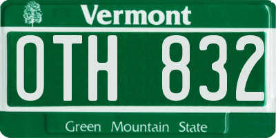 VT license plate OTH832