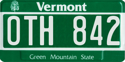 VT license plate OTH842