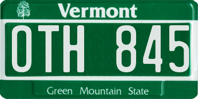 VT license plate OTH845