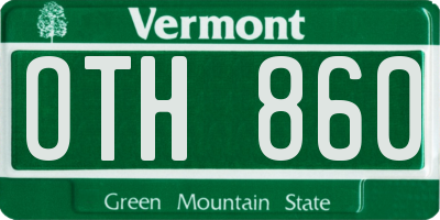 VT license plate OTH860