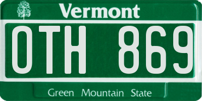 VT license plate OTH869