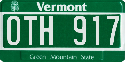 VT license plate OTH917