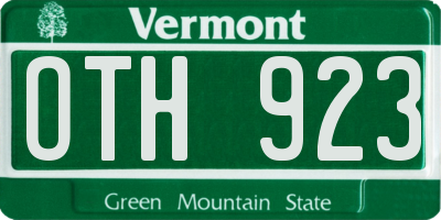 VT license plate OTH923