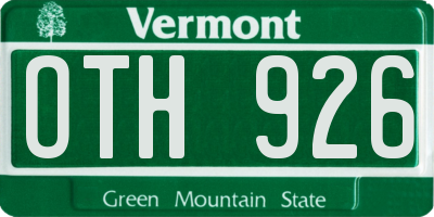 VT license plate OTH926