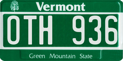 VT license plate OTH936