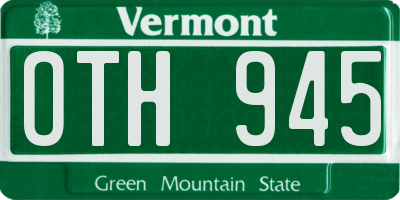 VT license plate OTH945