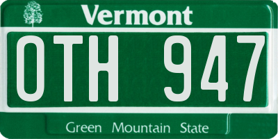 VT license plate OTH947