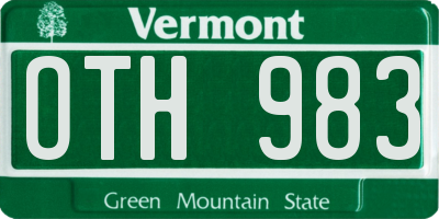VT license plate OTH983