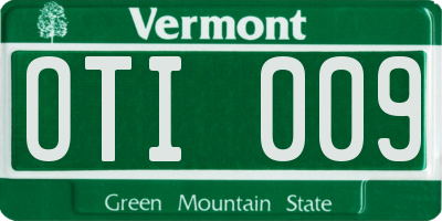 VT license plate OTI009