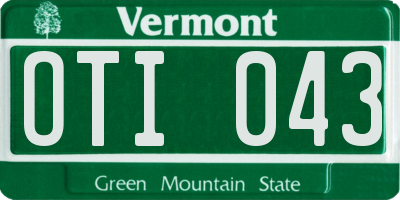 VT license plate OTI043