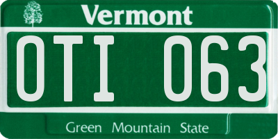 VT license plate OTI063