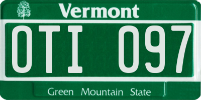 VT license plate OTI097