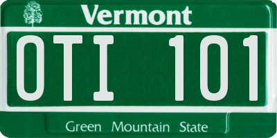 VT license plate OTI101