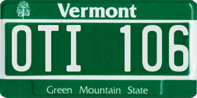 VT license plate OTI106