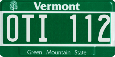 VT license plate OTI112