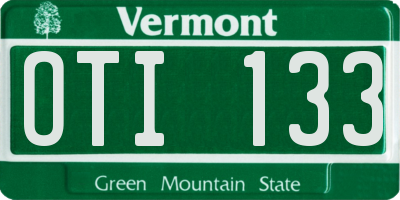 VT license plate OTI133