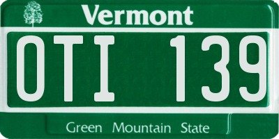 VT license plate OTI139