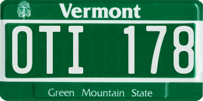 VT license plate OTI178