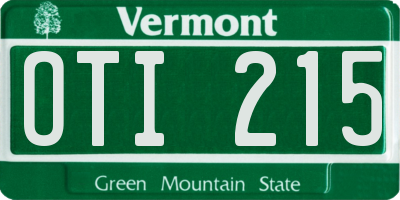 VT license plate OTI215