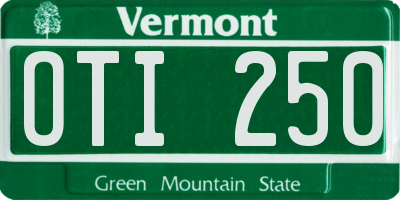VT license plate OTI250