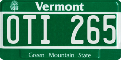 VT license plate OTI265