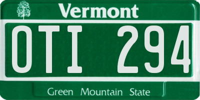 VT license plate OTI294