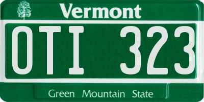VT license plate OTI323