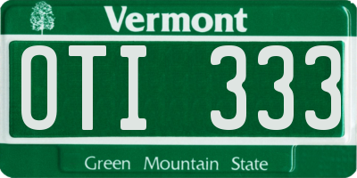 VT license plate OTI333