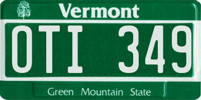 VT license plate OTI349