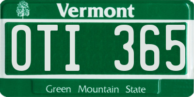 VT license plate OTI365