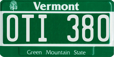 VT license plate OTI380