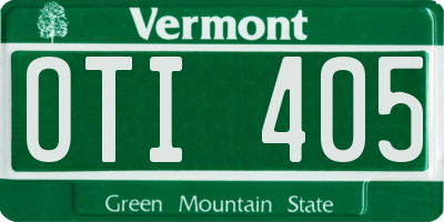 VT license plate OTI405