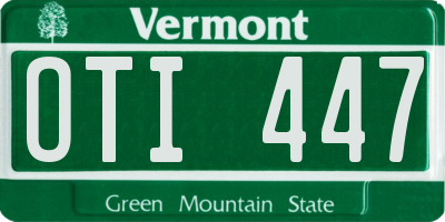 VT license plate OTI447