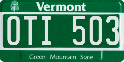 VT license plate OTI503